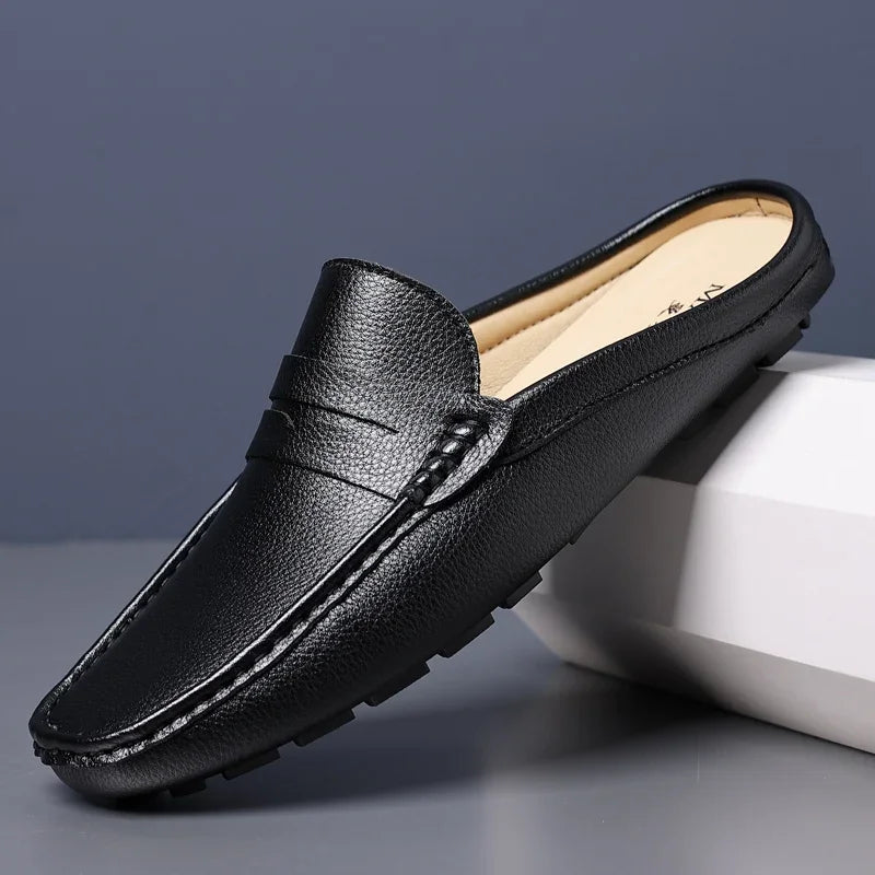 Men's Soft Leather Slip-On Loafers | Comfortable Casual Summer Flats