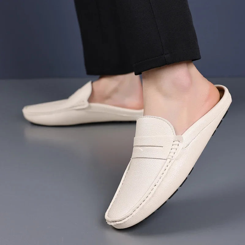 Men's Soft Leather Slip-On Loafers | Comfortable Casual Summer Flats