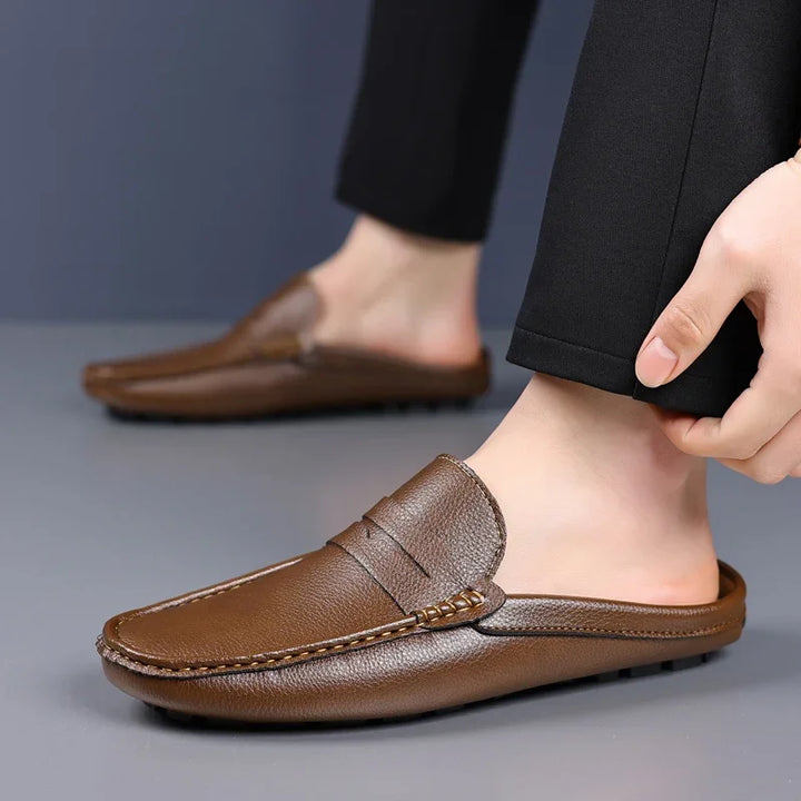 Men's Soft Leather Slip-On Loafers | Comfortable Casual Summer Flats