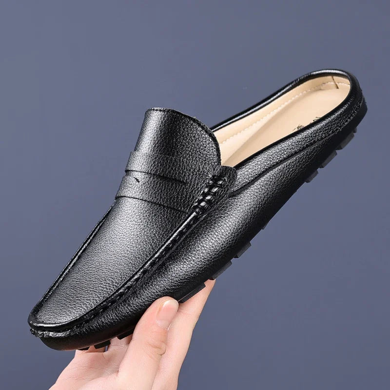 Men's Soft Leather Slip-On Loafers | Comfortable Casual Summer Flats