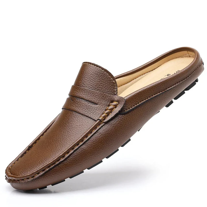 Men's Soft Leather Slip-On Loafers | Comfortable Casual Summer Flats
