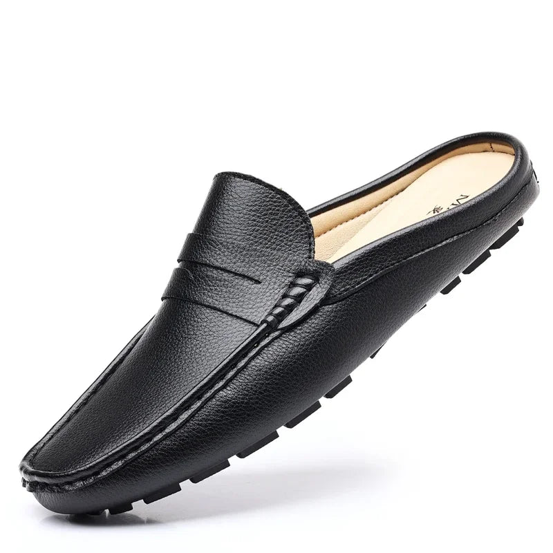 Men's Soft Leather Slip-On Loafers | Comfortable Casual Summer Flats