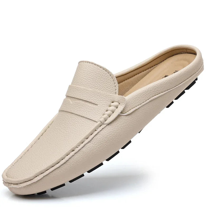 Men's Soft Leather Slip-On Loafers | Comfortable Casual Summer Flats