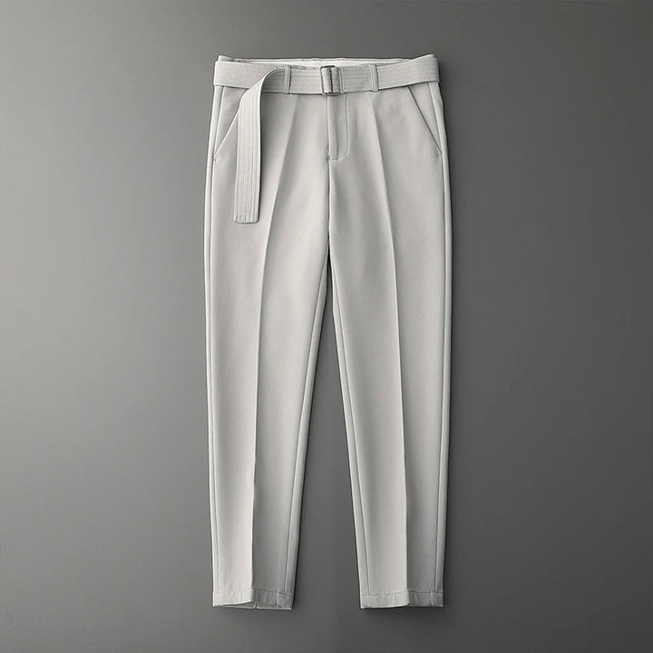 Men's Solid Color Suit Pants | Elegant Draped Fit for Timeless Style