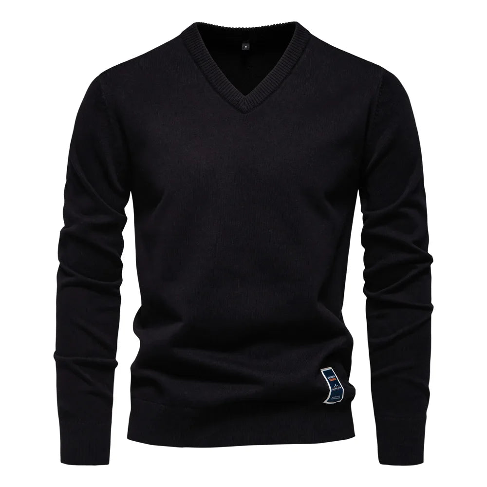 Men's Solid Color O-Neck Pullover Sweater | Tailored Warm Casual Essential