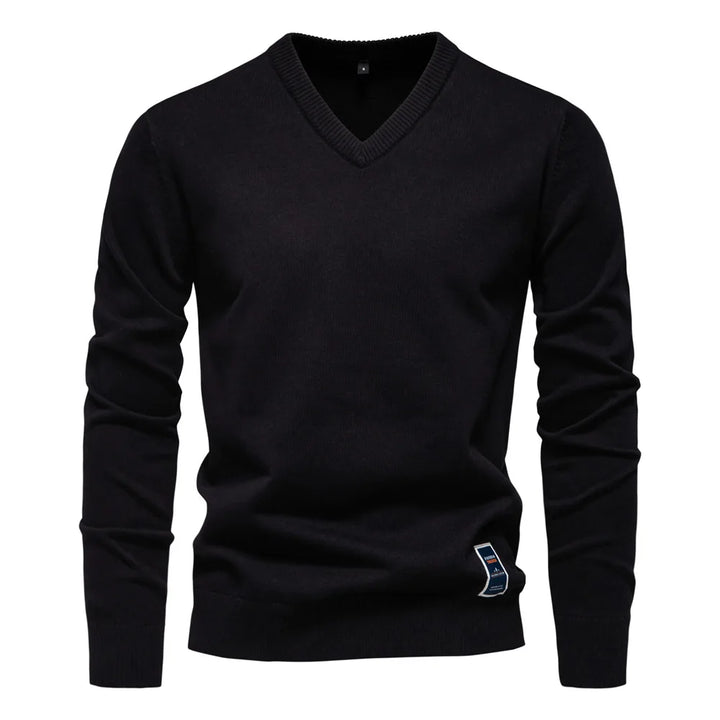 Men's Solid Color O-Neck Pullover Sweater | Tailored Warm Casual Essential