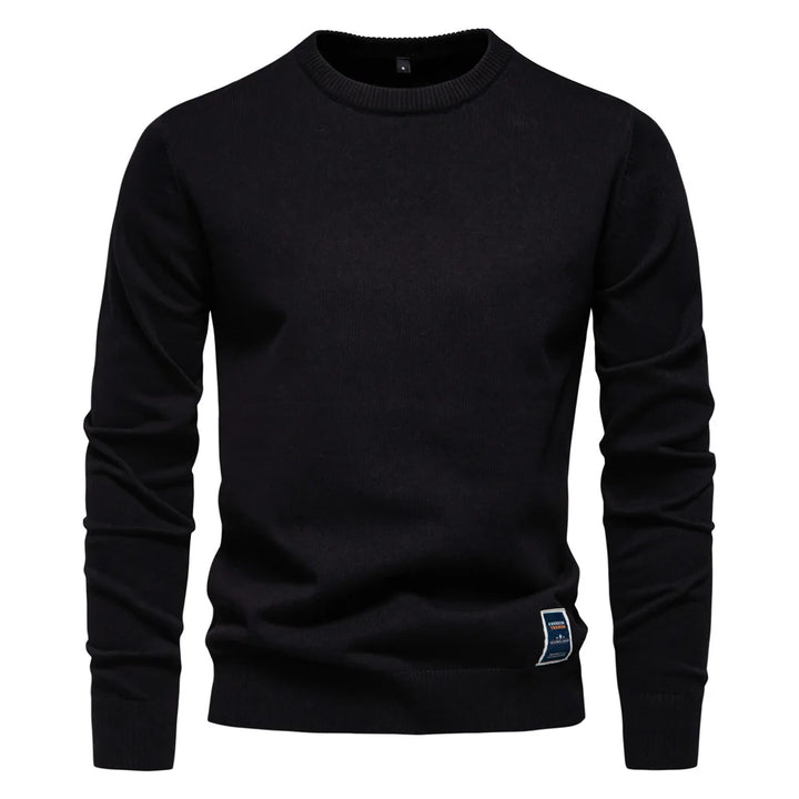 Men's Solid Color O-Neck Pullover Sweater | Tailored Warm Casual Essential