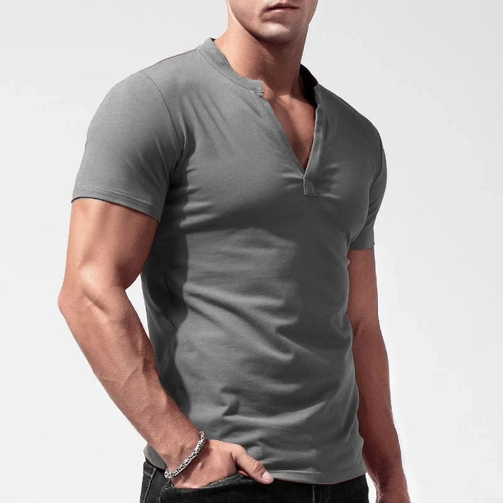 Men's Solid V-Neck T-Shirt | Classic Summer Casual Fit 1