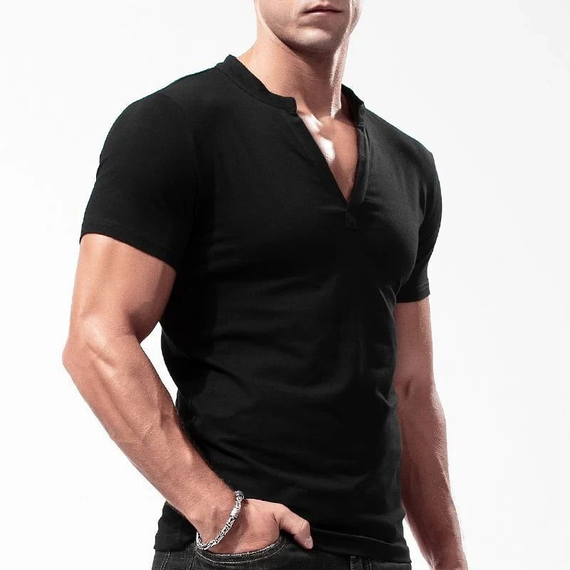 Men's Solid V-Neck T-Shirt | Classic Summer Casual Fit 2