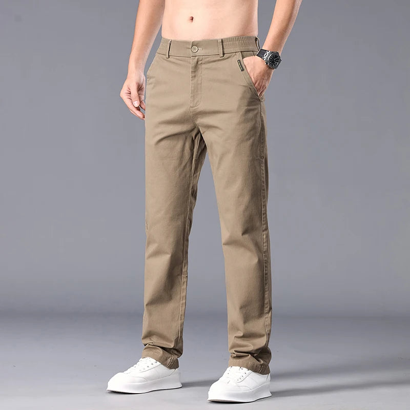 Men's Stretch Cotton Chino Trousers | Refined Casual Autumn Essential 0
