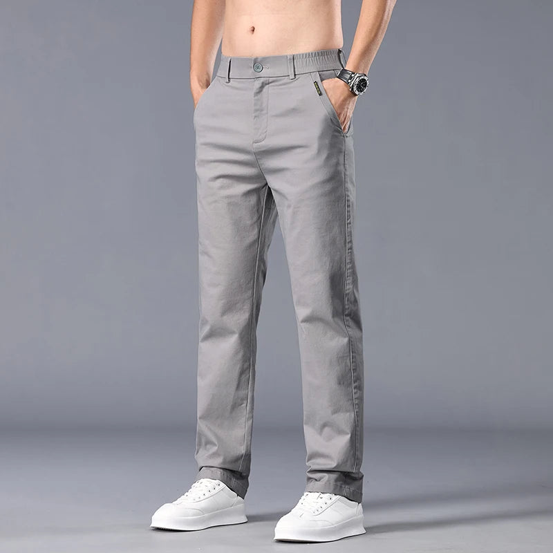 Men's Stretch Cotton Chino Trousers | Refined Casual Autumn Essential 4