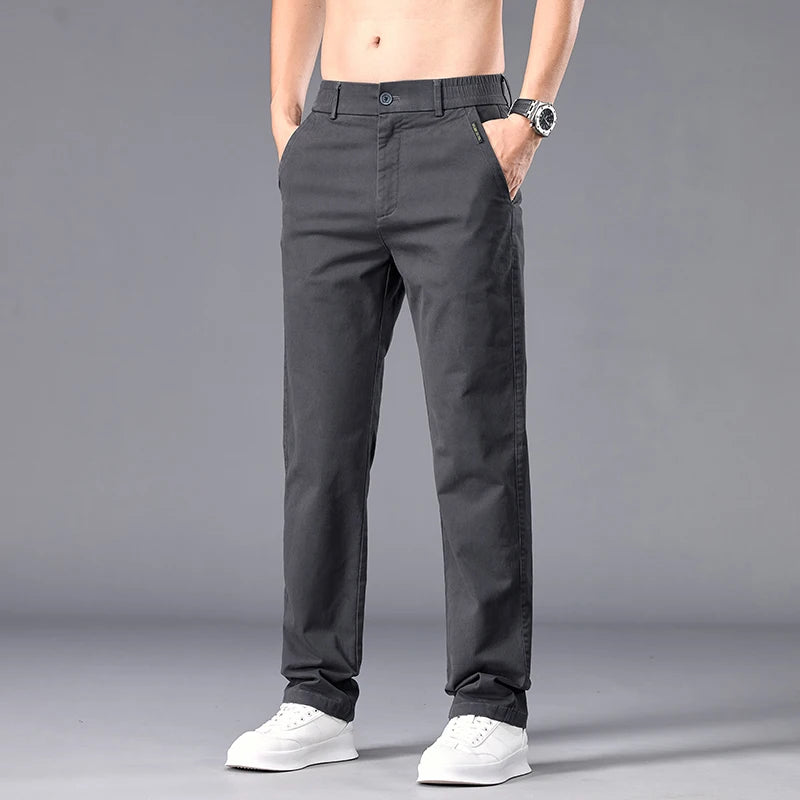 Men's Stretch Cotton Chino Trousers | Refined Casual Autumn Essential 5
