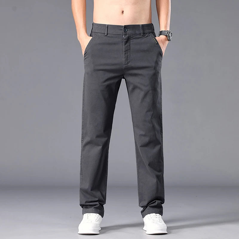 Men's Stretch Cotton Chino Trousers | Refined Casual Autumn Essential 8