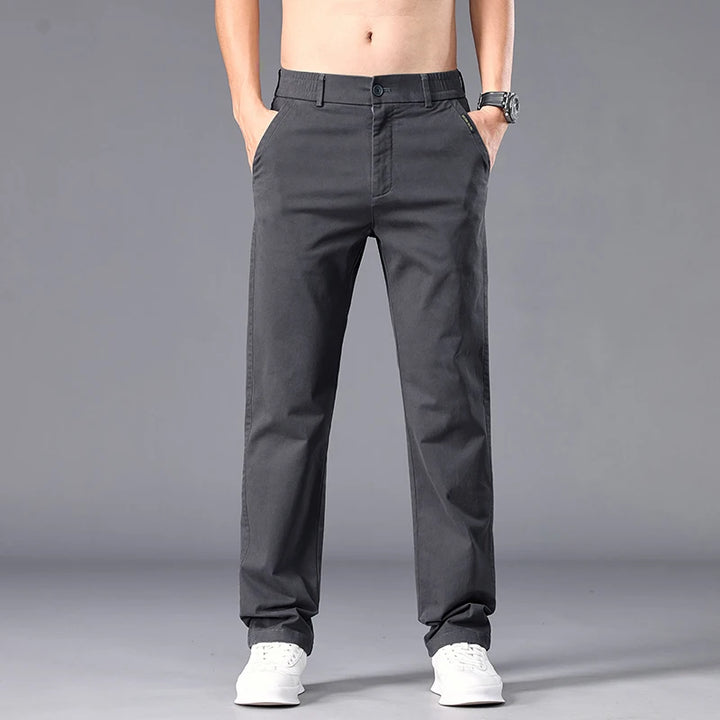 Men's Stretch Cotton Chino Trousers | Refined Casual Autumn Essential 8