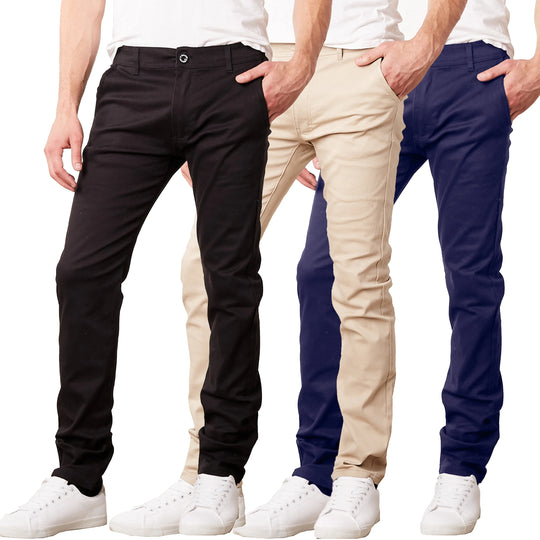 Men's Stretch Cotton Slim Fit Chino Pants | Versatile Everyday Comfort 0