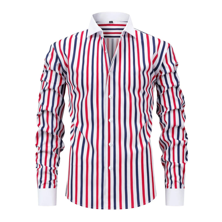 Men's Stretch Polyester Long-Sleeved Shirt | Breathable Casual Spring Essential 0