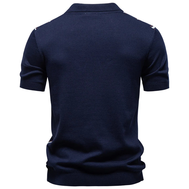 Men's Stripe Cotton Polo Shirt | Stylish Casual Short Sleeve Top