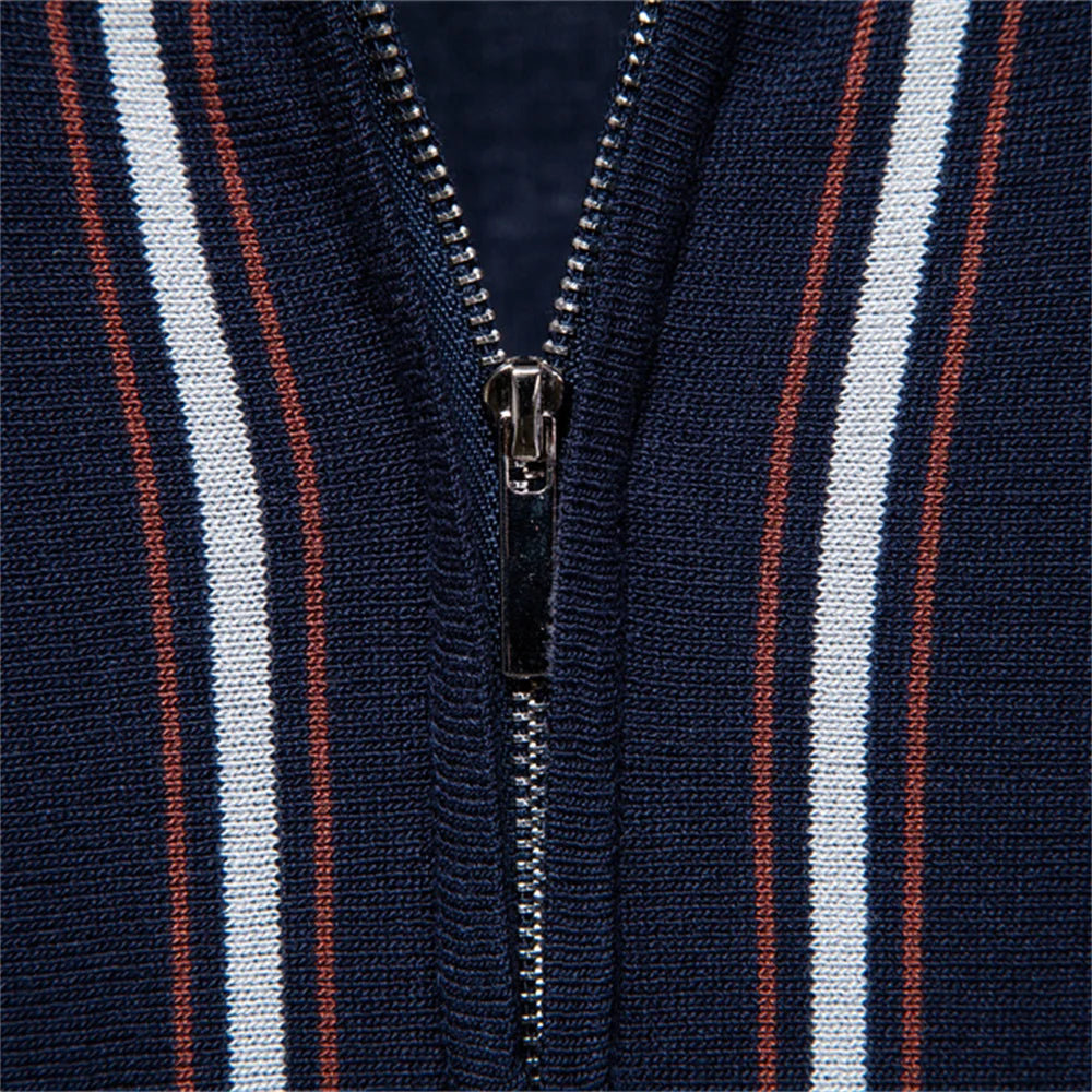 Men's Stripe Cotton Polo Shirt | Stylish Casual Short Sleeve Top
