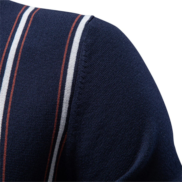 Men's Stripe Cotton Polo Shirt | Stylish Casual Short Sleeve Top