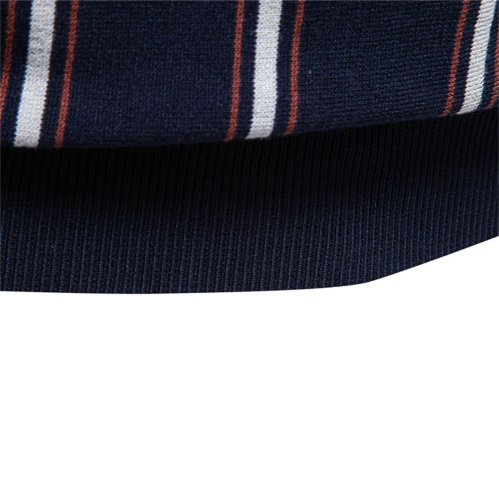 Men's Stripe Cotton Polo Shirt | Stylish Casual Short Sleeve Top
