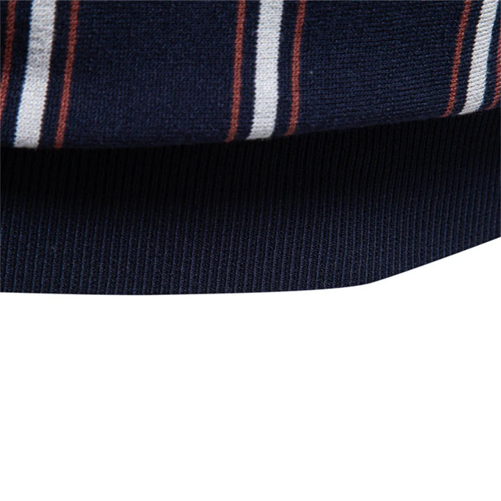 Men's Stripe Cotton Polo Shirt | Stylish Casual Short Sleeve Top