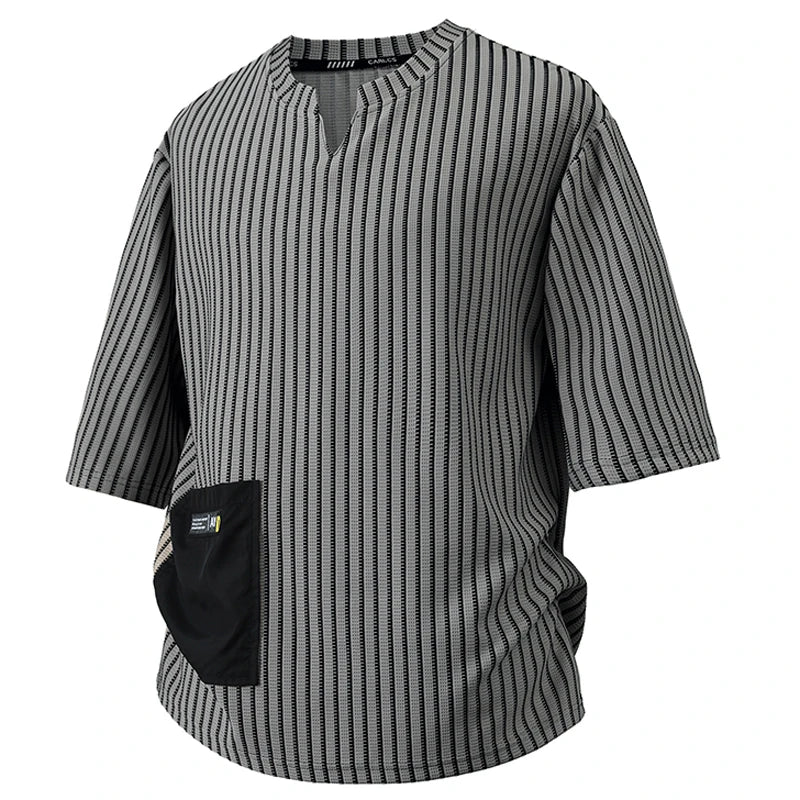 Men's Striped Cotton T-Shirt | Comfortable Loose Fit Everyday Essential 4