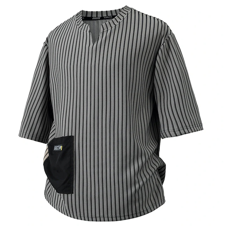 Men's Striped Cotton T-Shirt | Comfortable Loose Fit Everyday Essential 4