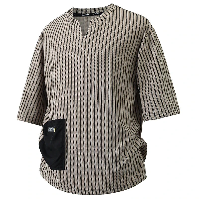 Men's Striped Cotton T-Shirt | Comfortable Loose Fit Everyday Essential 5