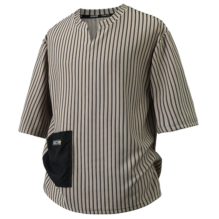 Men's Striped Cotton T-Shirt | Comfortable Loose Fit Everyday Essential 5