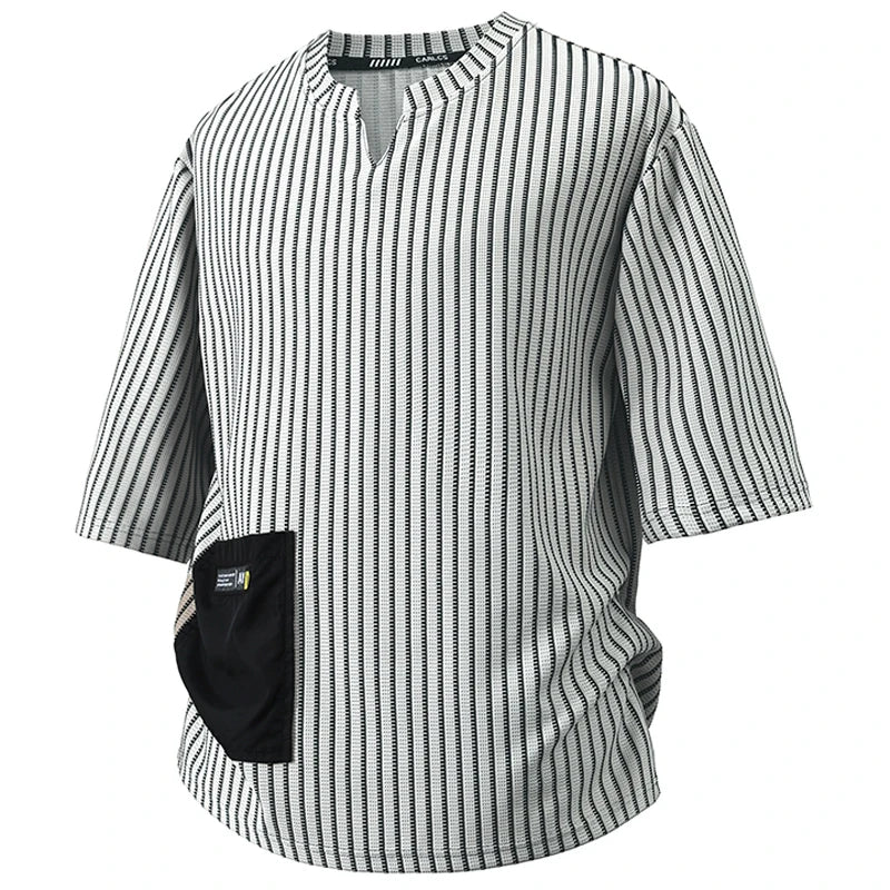 Men's Striped Cotton T-Shirt | Comfortable Loose Fit Everyday Essential 6