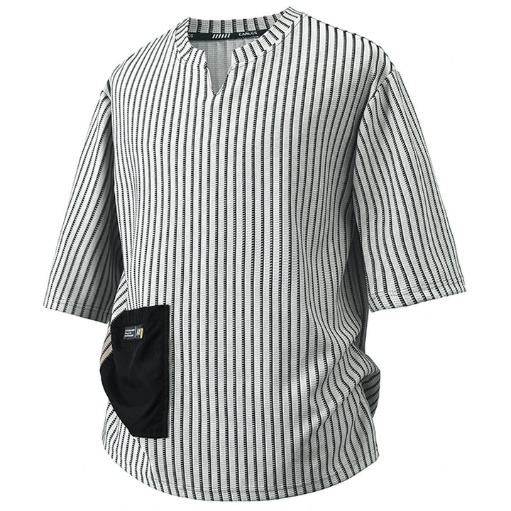 Men's Striped Cotton T-Shirt | Comfortable Loose Fit Everyday Essential 6