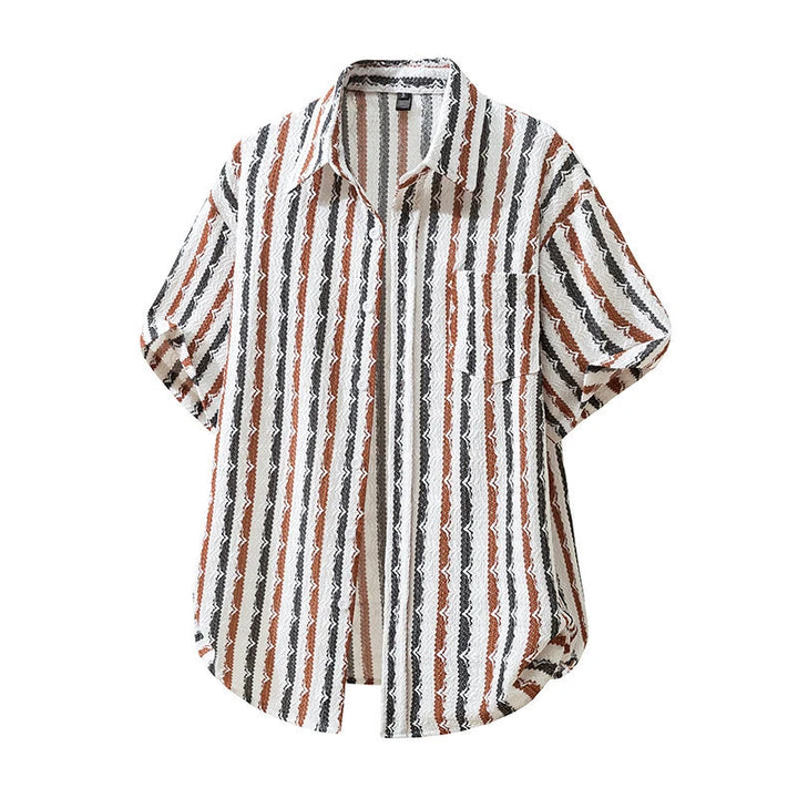 Men's Striped Knit T-Shirt | Vintage Textured Summer Essential 1