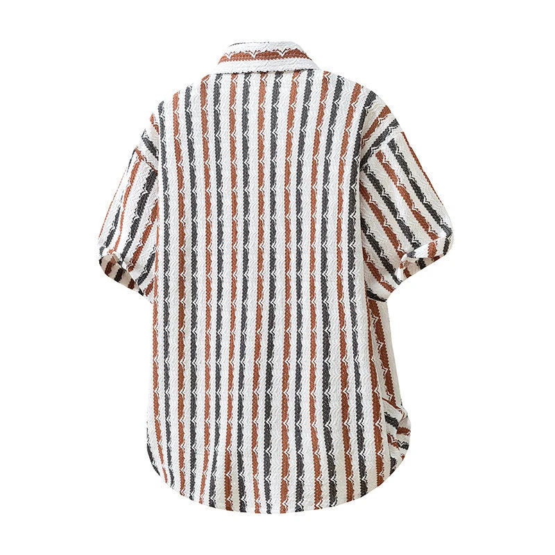 Men's Striped Knit T-Shirt | Vintage Textured Summer Essential 2