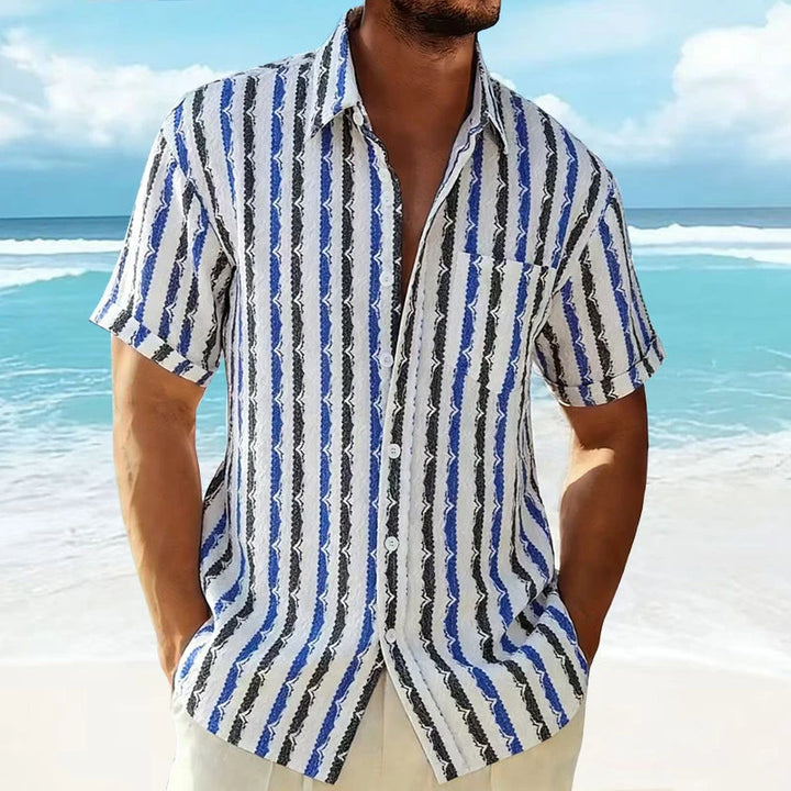 Men's Striped Knit T-Shirt | Vintage Textured Summer Essential 3