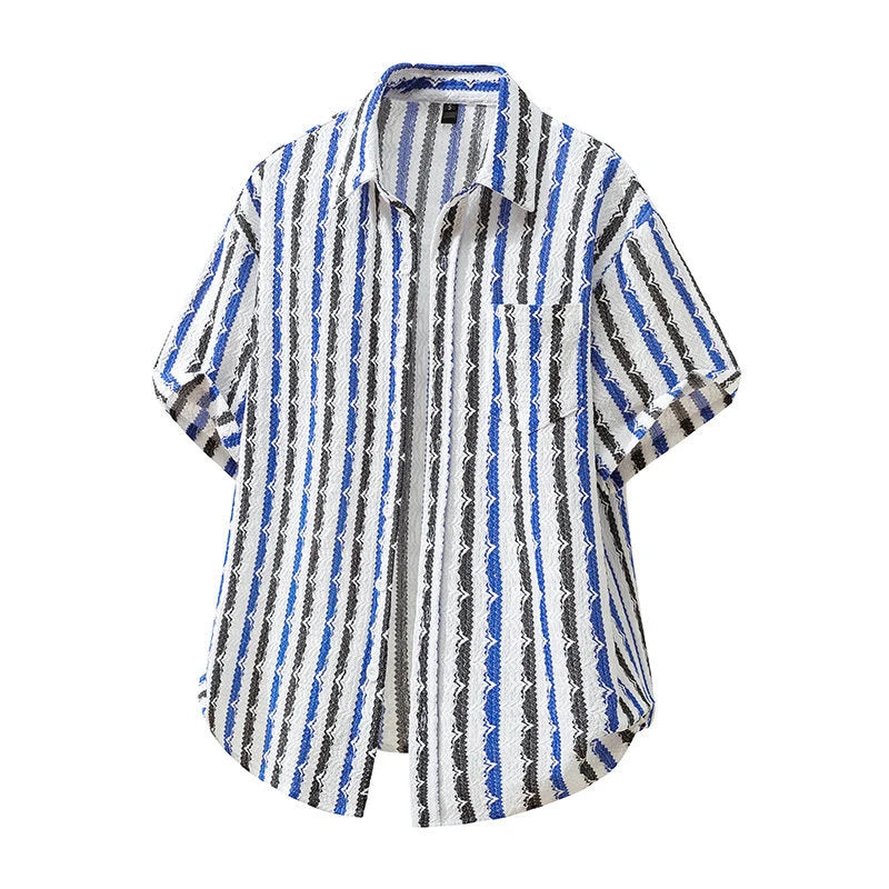 Men's Striped Knit T-Shirt | Vintage Textured Summer Essential 4