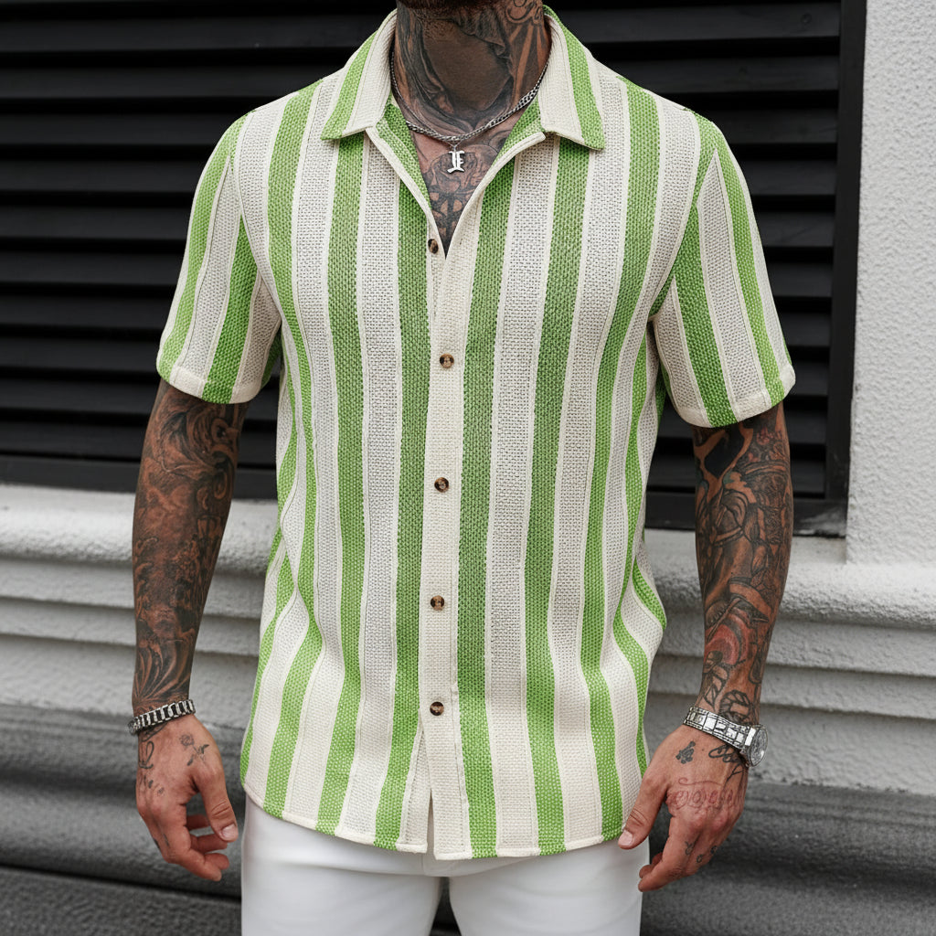 Men's Striped Polyester Cardigan | Stylish Summer Comfort Fit 3