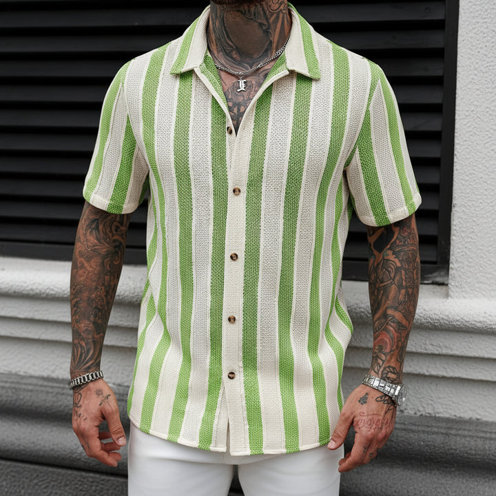 Men's Striped Polyester Cardigan | Stylish Summer Comfort Fit 3