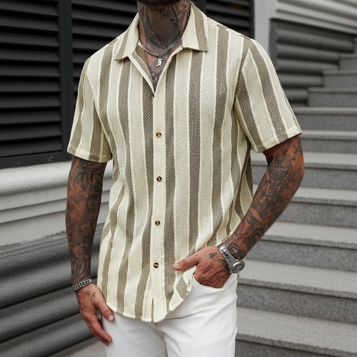 Men's Striped Polyester Cardigan | Stylish Summer Comfort Fit 4