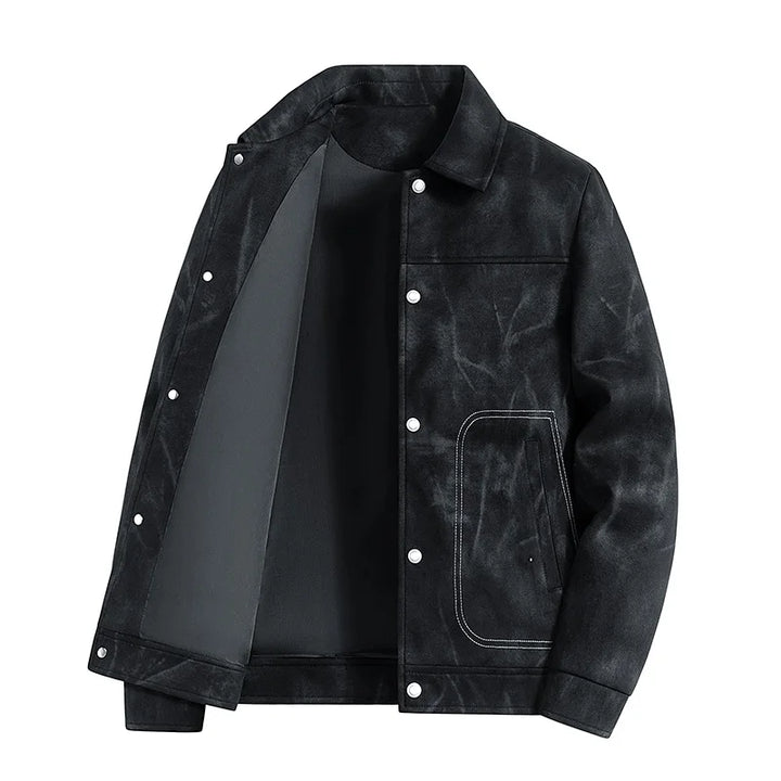 Men's Suede Casual Jacket | Stylish Tie Dye Design for Modern Office Wear 4