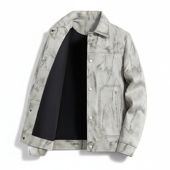 Men's Suede Casual Jacket | Stylish Tie Dye Design for Modern Office Wear 5