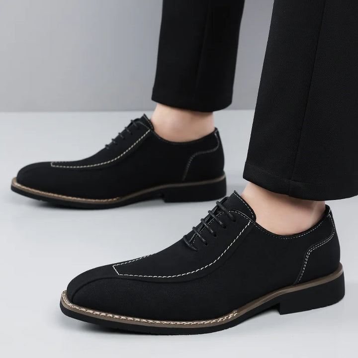 Men's Suede Leather Oxford Shoes | Elegant Patchwork Formal Design 2
