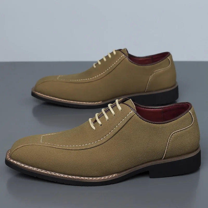 Men's Suede Leather Oxford Shoes | Elegant Patchwork Formal Design 3