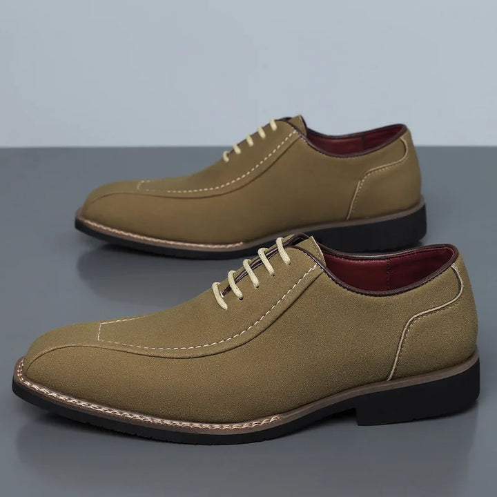 Men's Suede Leather Oxford Shoes | Elegant Patchwork Formal Design 3