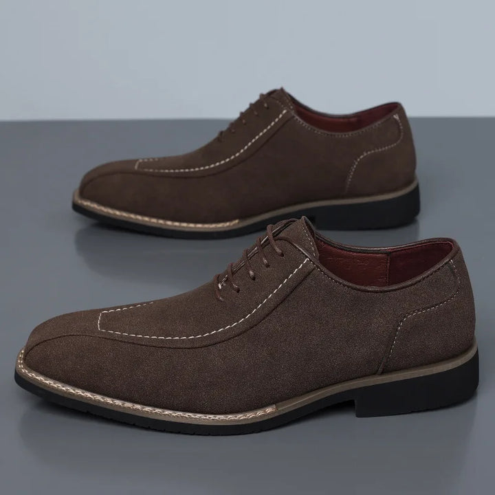 Men's Suede Leather Oxford Shoes | Elegant Patchwork Formal Design 4