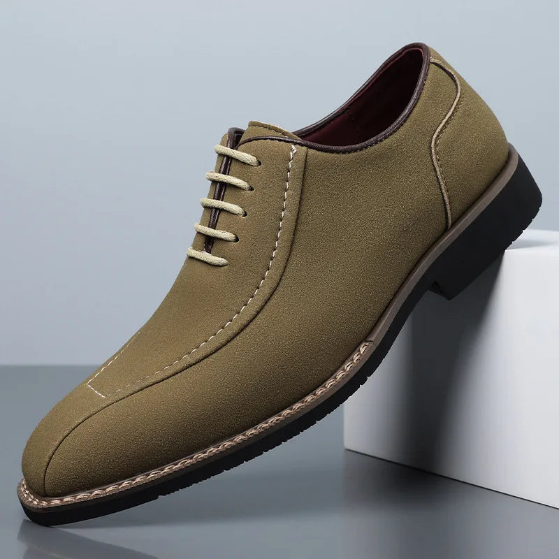 Men's Suede Leather Oxford Shoes | Elegant Patchwork Formal Design 6