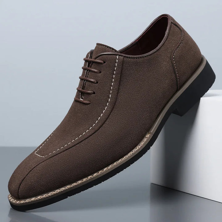 Men's Suede Leather Oxford Shoes | Elegant Patchwork Formal Design 7