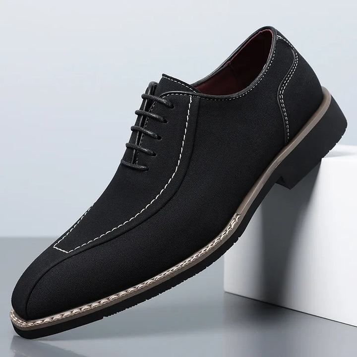 Men's Suede Leather Oxford Shoes | Elegant Patchwork Formal Design 8