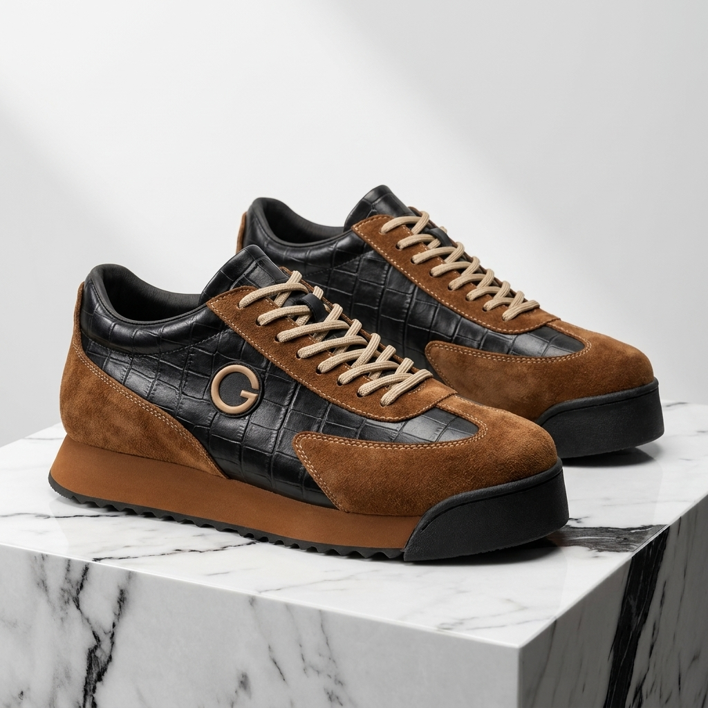 Men's Suede and Leather Sneakers | Vintage-Inspired Runner Style 1