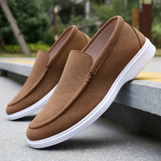 Men's Sueded Cotton Slip-On Loafers | Polished Comfort Fit 0