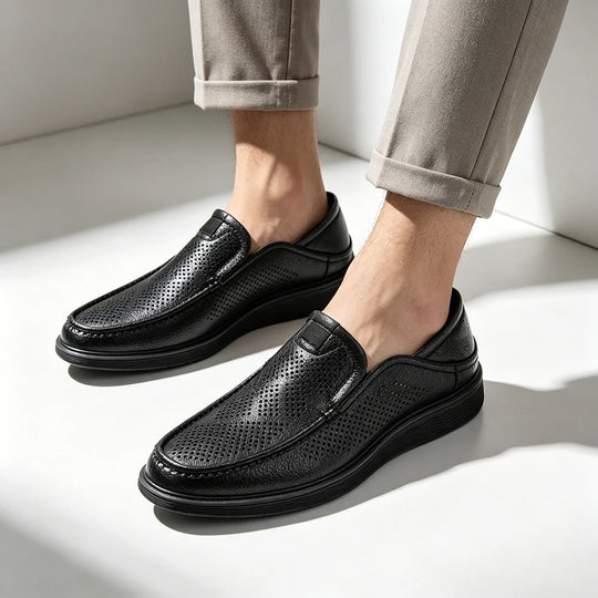 Men's synthetic leather Derby shoes with polished lace-up profile